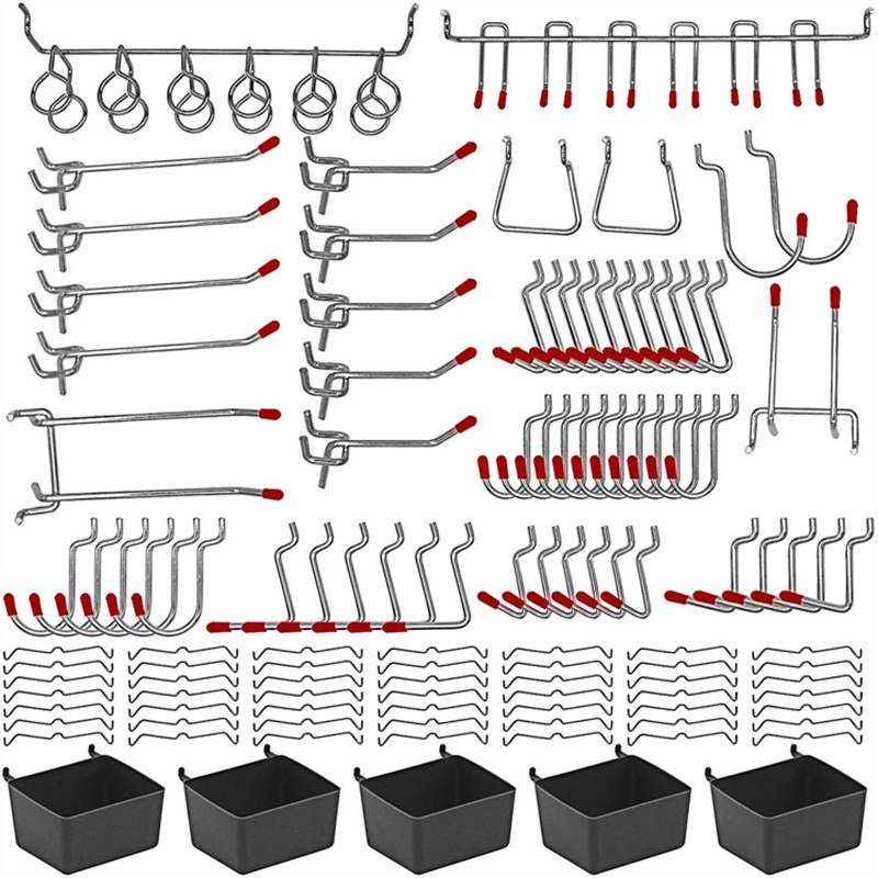 114 Pcs Pegboard Hooks Set Met - огляд і ціна Workshop Tools On Wall