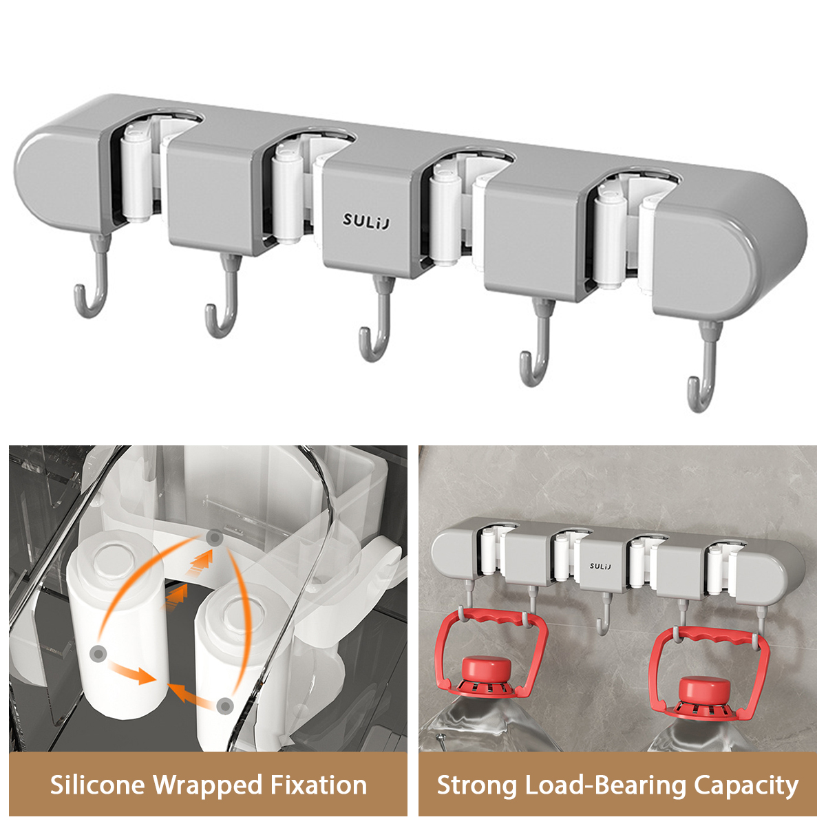Broom Mop Holder with Hooks Wa - огляд і ціна Workshop Tools On Wall
